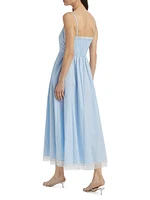 Sandara Striped Cotton Midi-Dress