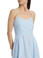 Sandara Striped Cotton Midi-Dress