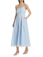 Sandara Striped Cotton Midi-Dress