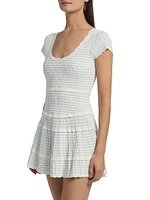 Elisavette Striped Ribbed Minidress