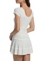 Elisavette Striped Ribbed Minidress