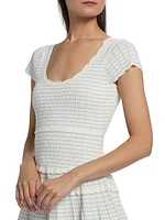Elisavette Striped Ribbed Minidress