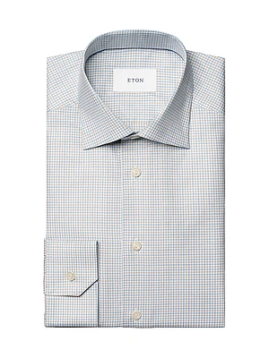 Slim-Fit Tattersall Check Button-Front Shirt