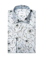 Slim-Fit Floral Button-Front Shirt