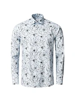 Slim-Fit Floral Button-Front Shirt