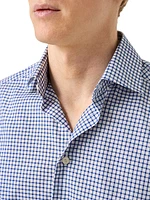 Slim-Fit Grid Check Button-Front Shirt