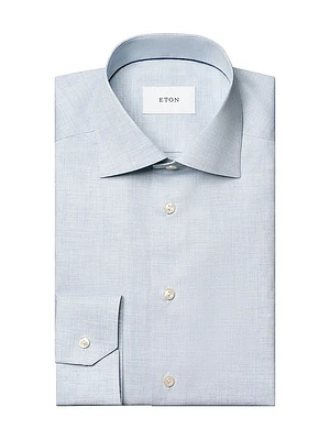 Contemporary-Fit Melange Solid Button-Front Shirt