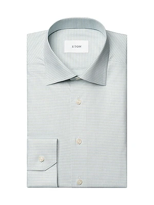 Contemporary-Fit Neat Check Button-Front Shirt