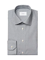 Contemporary-Fit Medallion Button-Front Shirt