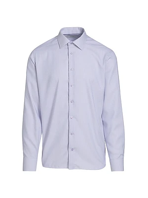 Contemporary-Fit Striped Elevated Cotton Shirt