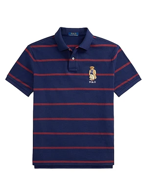Custom Slim-Fit Bear Mesh Polo Shirt