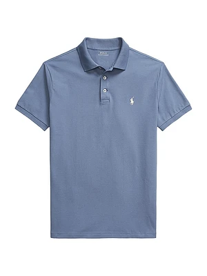 Custom-Slim-Fit Stretch Mesh Polo Shirt