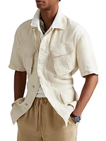 Garment-Dyed Slub Linen Overshirt