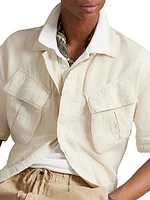 Garment-Dyed Slub Linen Overshirt