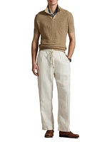 Lateef Relaxed-Fit Pleated Linen Pants