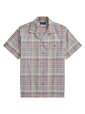 Classic Oxford Plaid Short-Sleeve Shirt