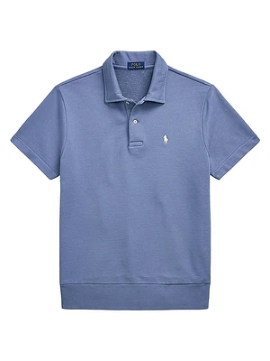 Loopback Fleece Polo-Collar Sweatshirt