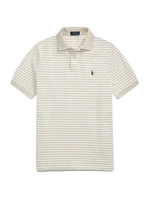 Classic-Fit Striped Mesh Polo Shirt
