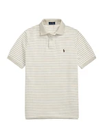 Classic-Fit Striped Mesh Polo Shirt