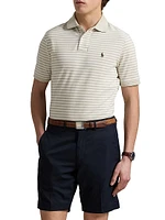 Classic-Fit Striped Mesh Polo Shirt