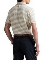Classic-Fit Striped Mesh Polo Shirt