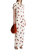 Lucian Silk Raspberry Print Maxi Skirt