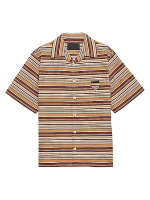 Striped Cotton Bowling Shirt