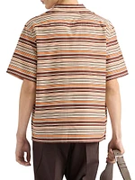 Striped Cotton Bowling Shirt
