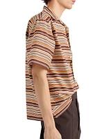 Striped Cotton Bowling Shirt