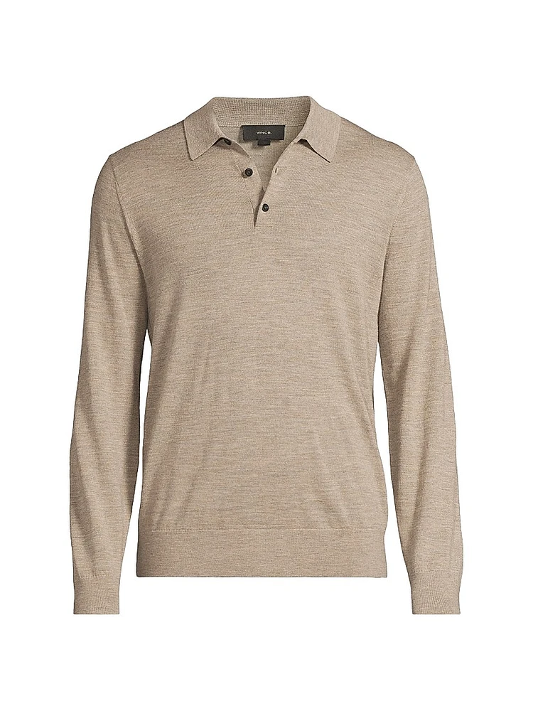 Classic-Fot Featherweight Long-Sleeve Polo Sweater