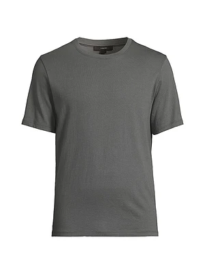 Loose Knit Cotton Crewneck T-Shirt