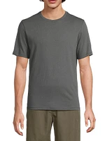 Loose Knit Cotton Crewneck T-Shirt