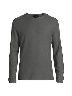 Cotton Pique Crewneck T-Shirt