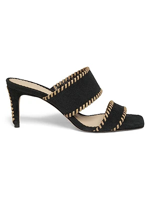 Sutton 70MM Suede Whipstitch Sandals