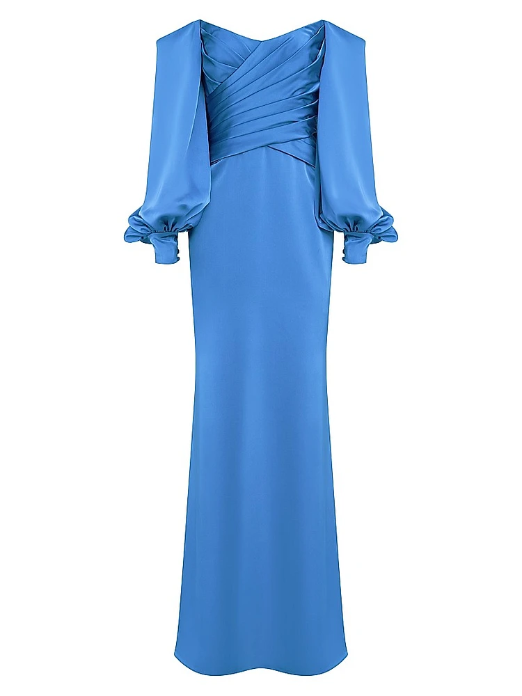 Milenia Off-The-Shoulder Satin Gown
