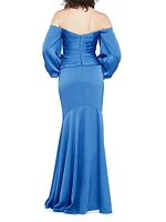 Milenia Off-The-Shoulder Satin Gown