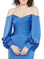 Milenia Off-The-Shoulder Satin Gown