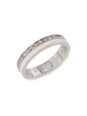 Quatre White Edition 18K Gold, 0.26 TCW Diamond & HyCeram® Wedding Band