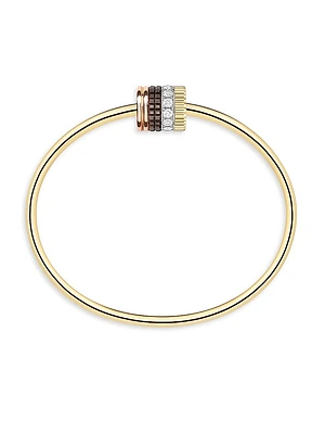 Quatre Classique Tri-Tone 18K Gold & 0.35 TCW Diamond Bangle