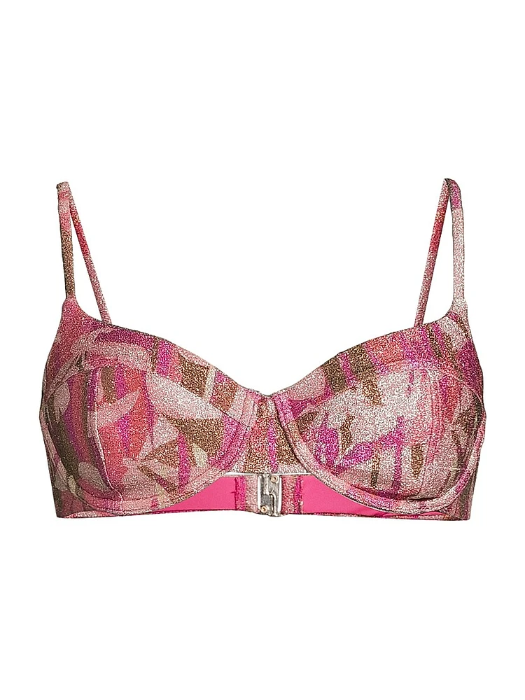 Sparkle Mona Printed Bikini Top
