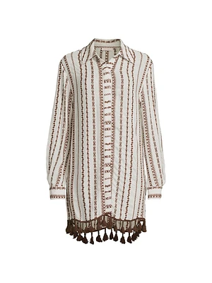 Roman Embroidered Cover-Up Shirt