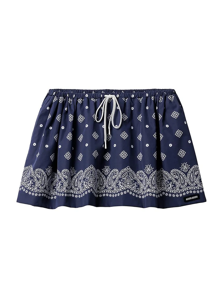 Bandana Print Poplin Miniskirt