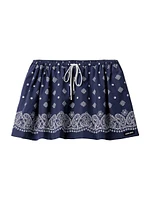 Bandana Print Poplin Miniskirt