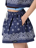 Bandana Print Poplin Miniskirt