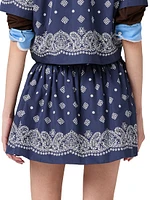 Bandana Print Poplin Miniskirt