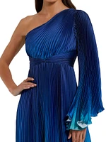 Pleated Charmeuse Ombré Gown