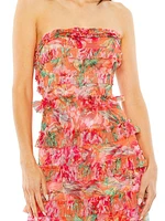 Ruffled Strapless Maxi Dress