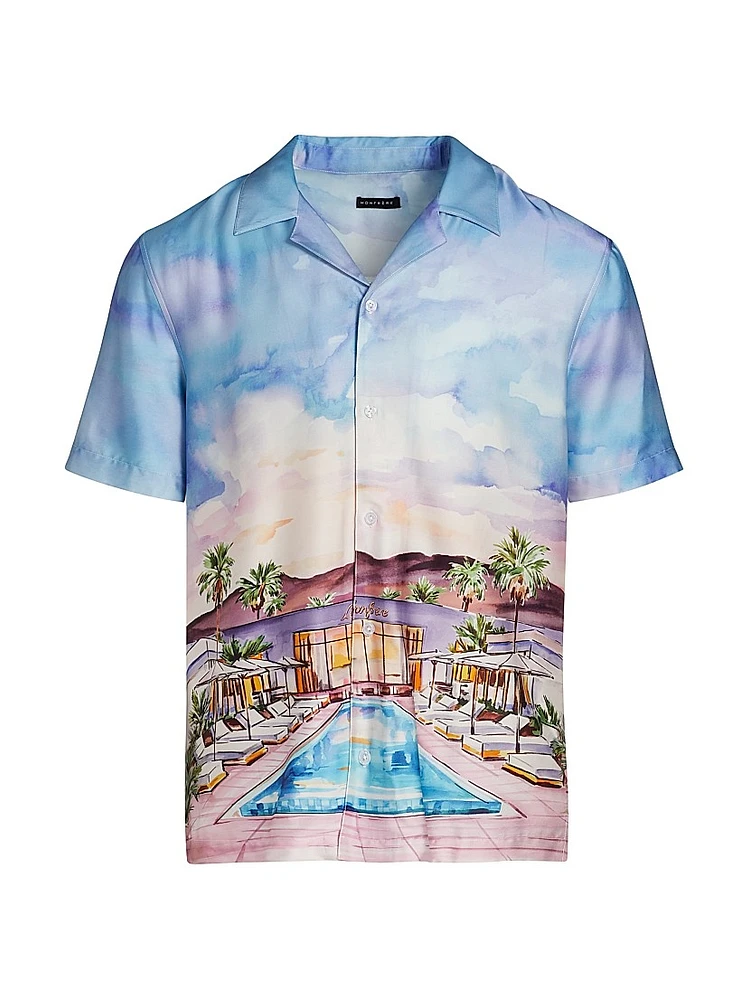 Bond Slim-Fit Graphic Camp Shirt