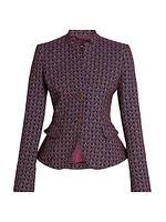 Stand Collar Jacquard Jacket