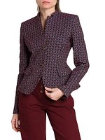 Stand Collar Jacquard Jacket
